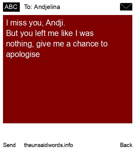 unsent message to Andjelina