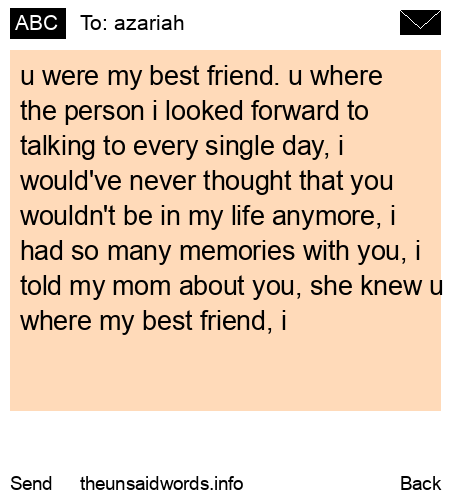 unsent message to azariah