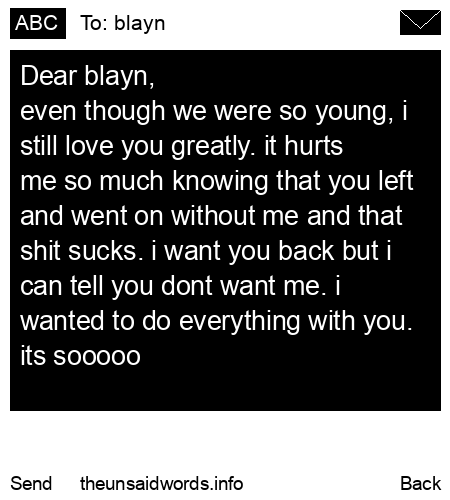 unsent message to blayn