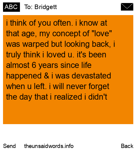 unsent message to Bridgett
