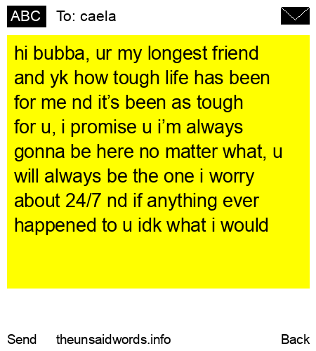 unsent message to caela