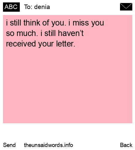 unsent message to denia