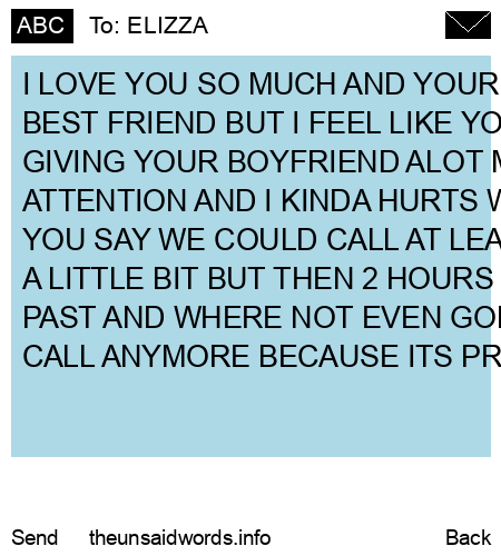 unsent message to ELIZZA