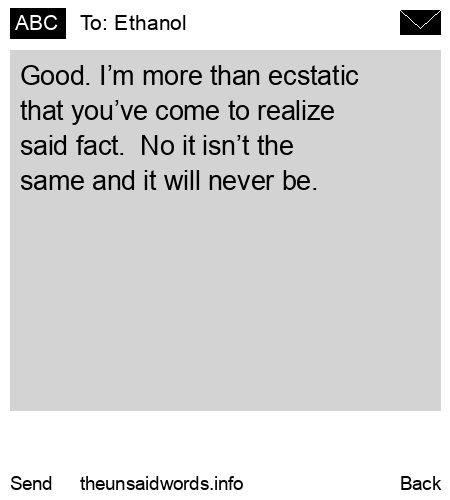 unsent message to Ethanol
