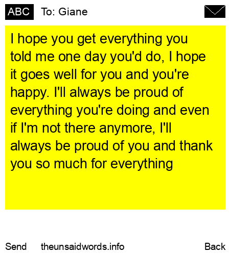 unsent message to Giane