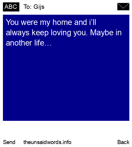 unsent message to Gijs