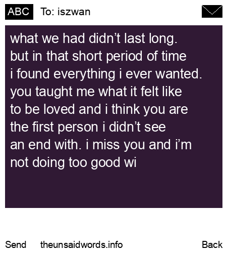 unsent message to iszwan