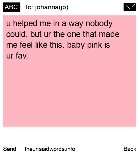 unsent message to johanna(jo)