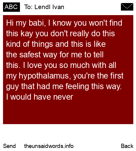 unsent message to Lendl Ivan