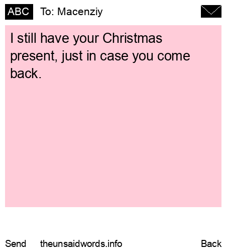 unsent message to Macenziy 