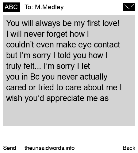 unsent message to M.Medley