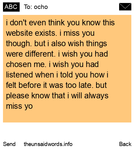 unsent message to ocho