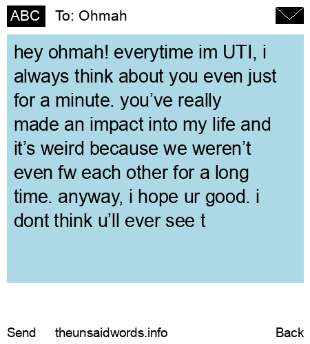 unsent message to Ohmah