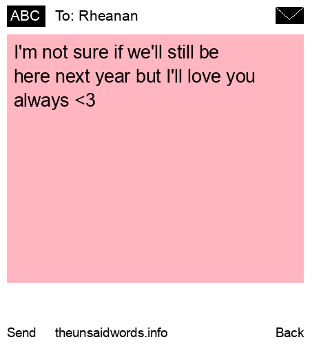 unsent message to Rheanan