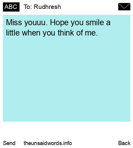 unsent message to Rudhresh