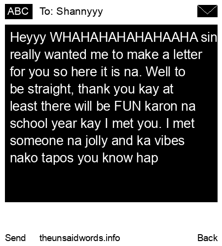 unsent message to Shannyyy