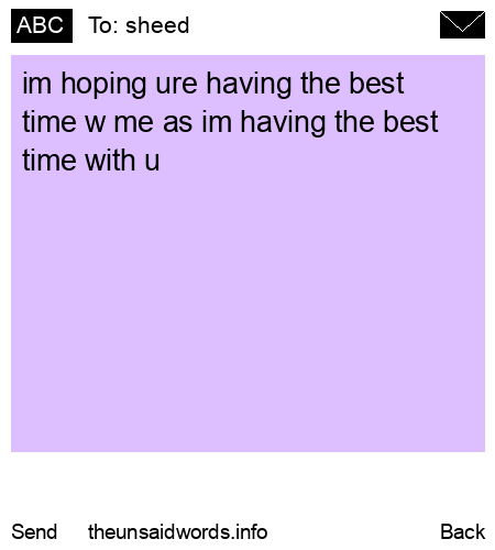 unsent message to sheed