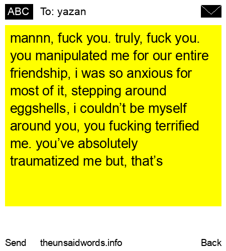 unsent message to yazan