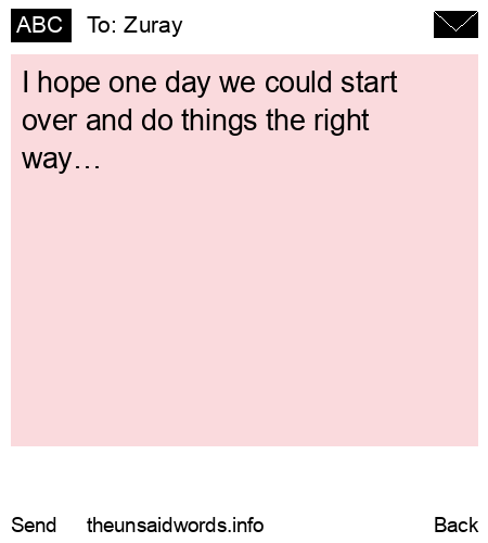 unsent message to Zuray