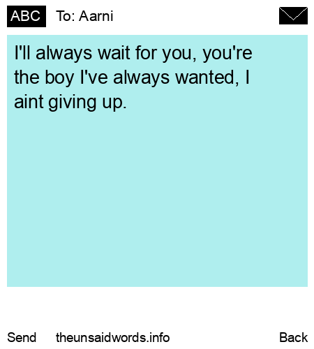 unsent message to Aarni