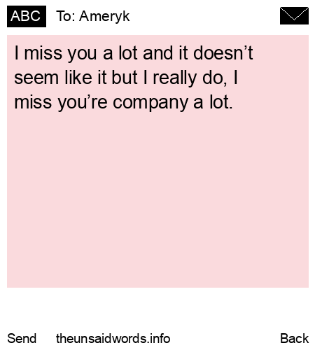 unsent message to Ameryk