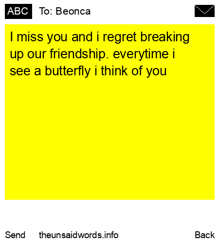 unsent message to Beonca