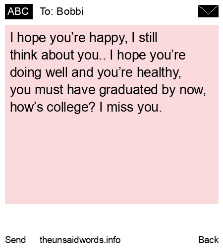 unsent message to Bobbi