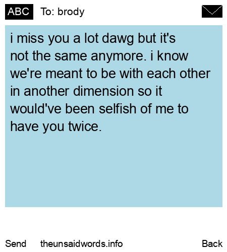 unsent message to brody