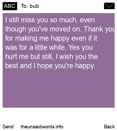 unsent message to bub