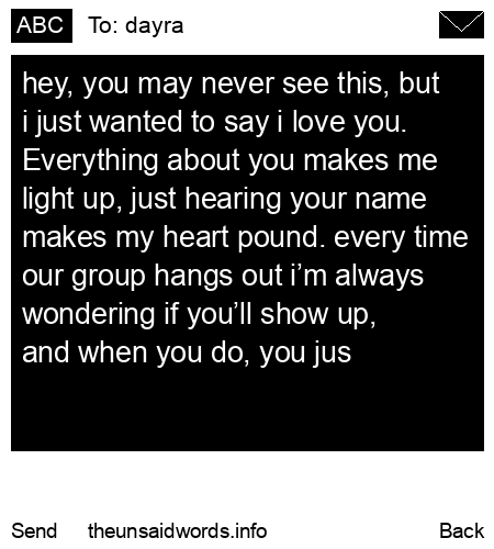 unsent message to dayra