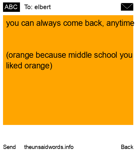 unsent message to elbert