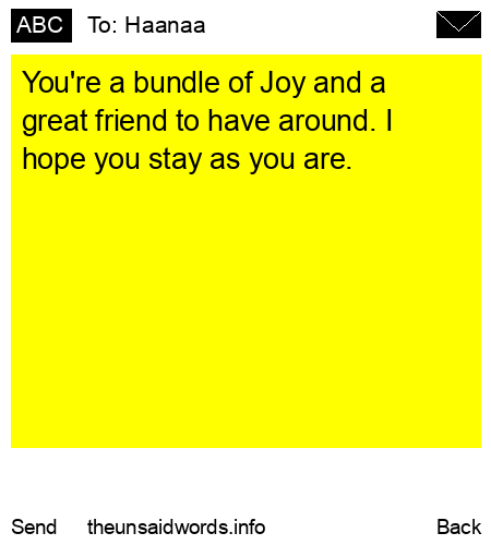 unsent message to Haanaa