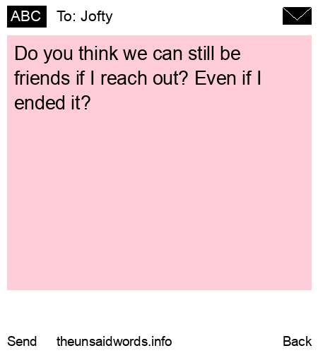 unsent message to Jofty 