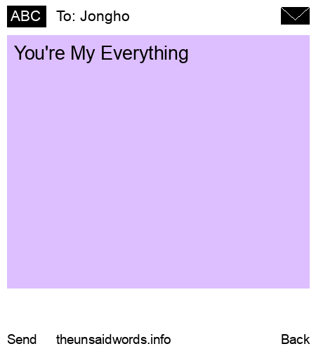 unsent message to Jongho