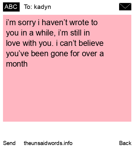 unsent message to kadyn
