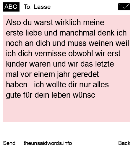 unsent message to Lasse