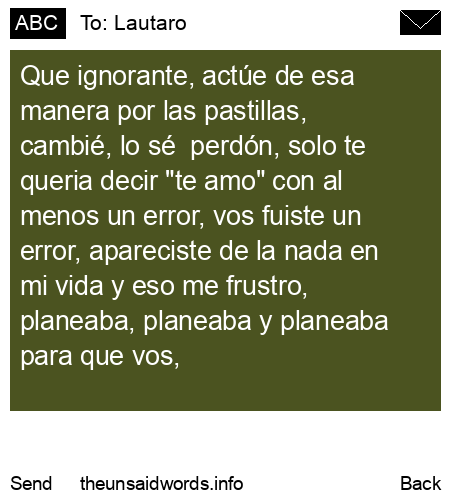 unsent message to Lautaro