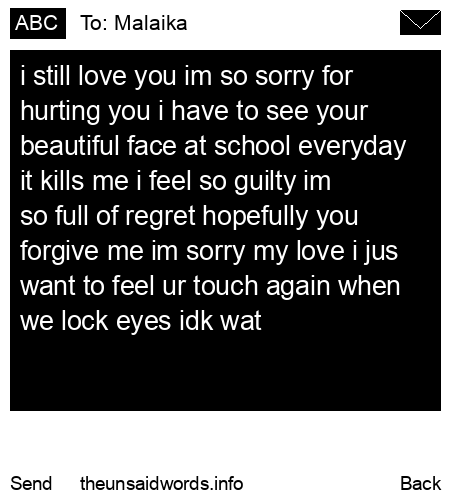 unsent message to Malaika