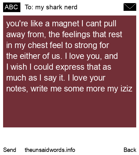 unsent message to my shark nerd