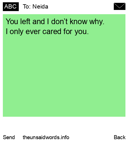 unsent message to Neida