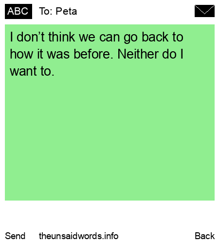 unsent message to Peta