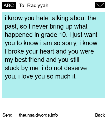 unsent message to Radiyyah