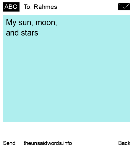 unsent message to Rahmes 