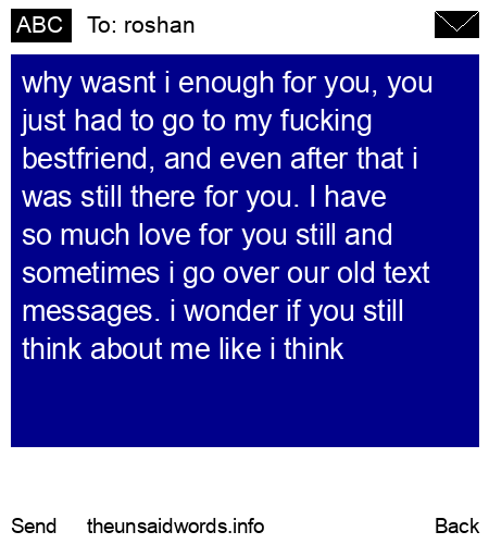 unsent message to roshan