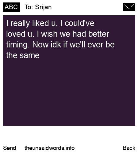 unsent message to Srijan