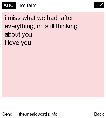 unsent message to taim