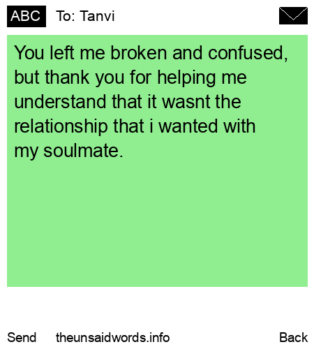 unsent message to Tanvi