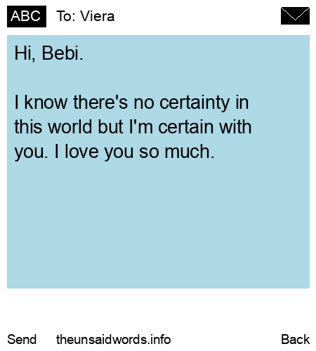 unsent message to Viera