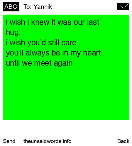 unsent message to Yannik