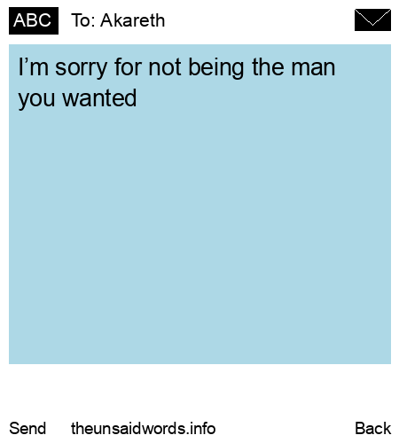 unsent message to Akareth
